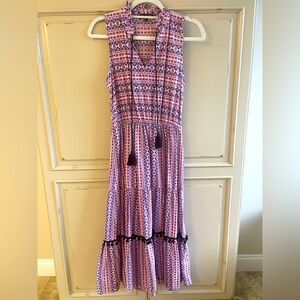 Magari Italy pink and navy maxi dress, size small